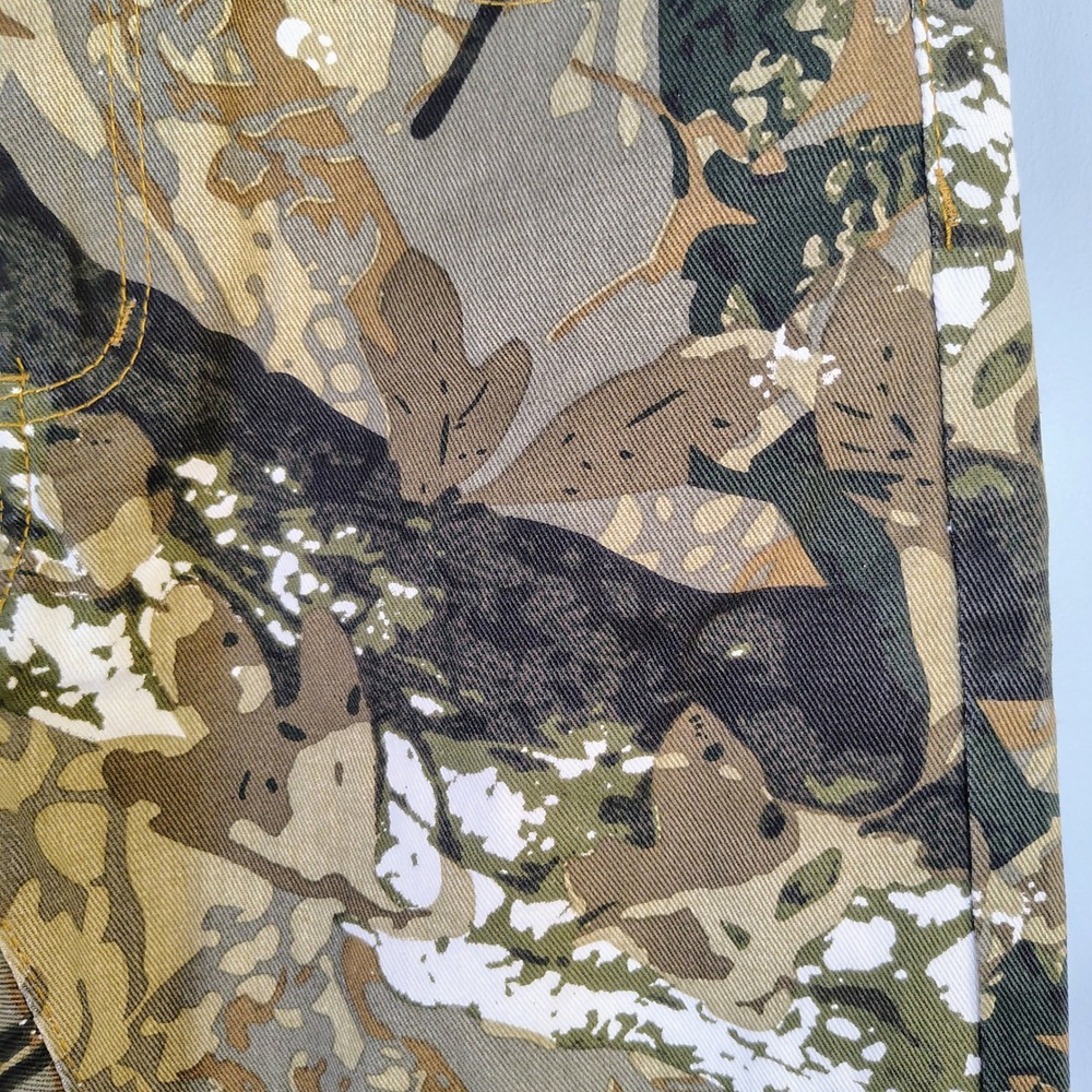 Real Tree Camo Denim Pants Brown Tan Forest Print Size 28 x 29 hiking hunting - Picture 3 of 7